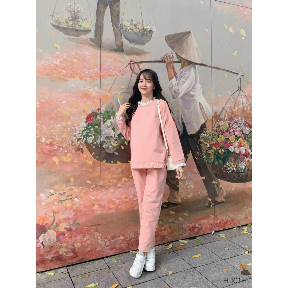 Bộ Bầu Thể Thao Mùa Đông - Bộ Bầu Da Cá Thêu Chữ Siêu Xinh