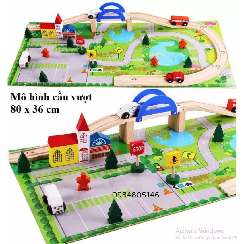 Đồ Chơi Gỗ Lắp Ghép MÔ HÌNH GIAO THÔNG Thành Phố An Toàn Cho Bé TONY TOYS