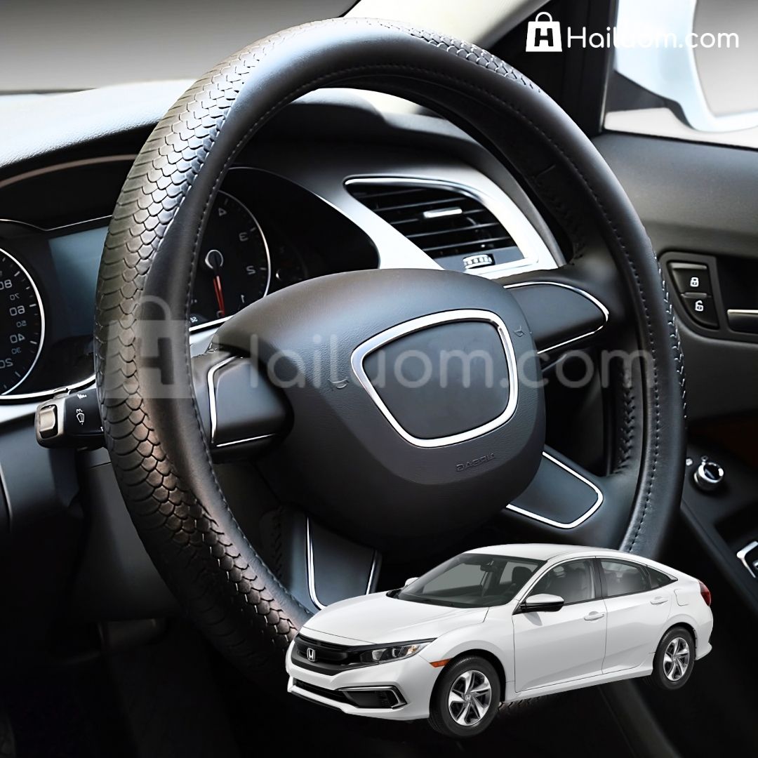 Bọc Vô Lăng ô tô cho HONDA CIVIC Da Thật Họa Tiết Da Rắn Cao Cấp