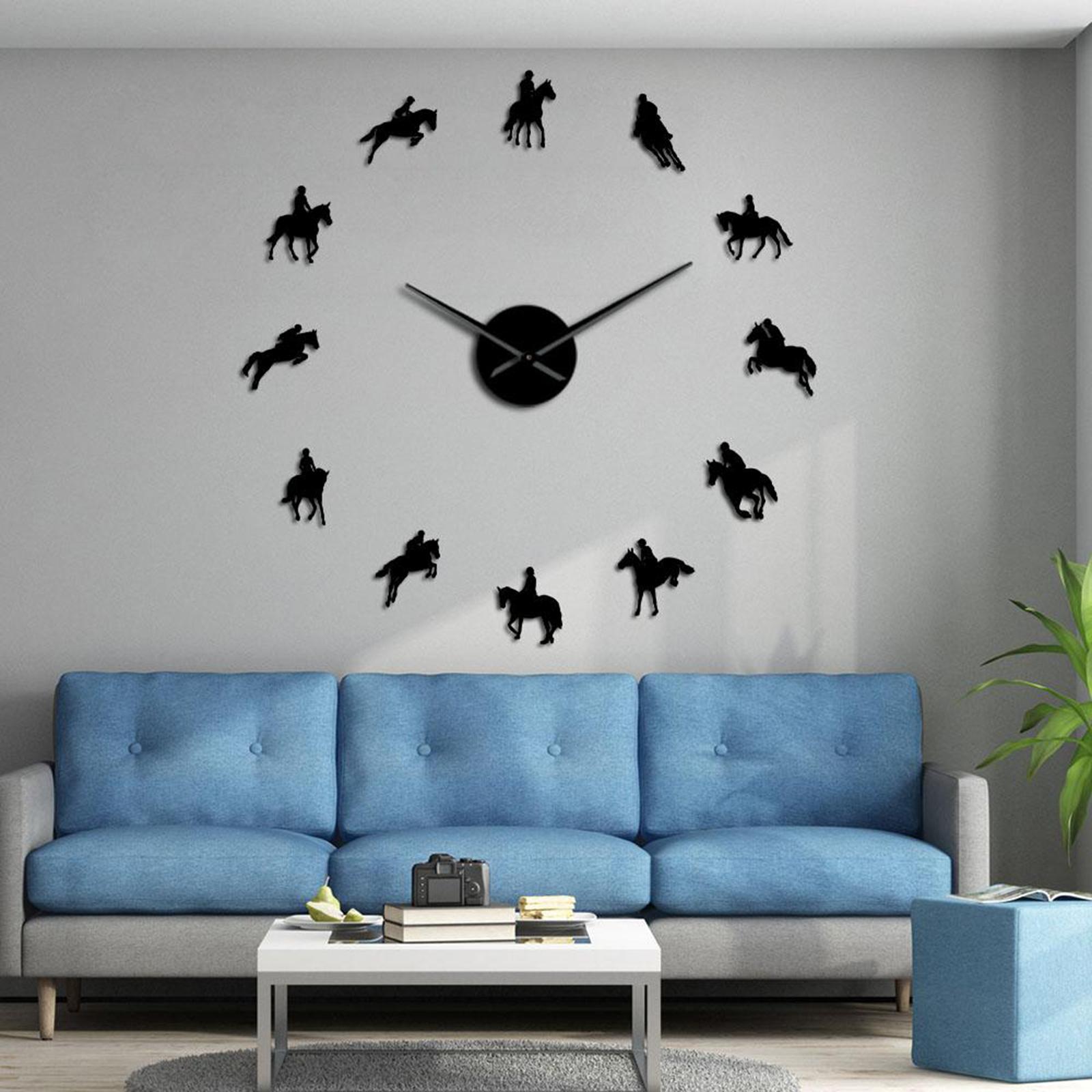Wall Clock DIY 3D Modern Mirror Sticker Home Office Decoration Clocks Black