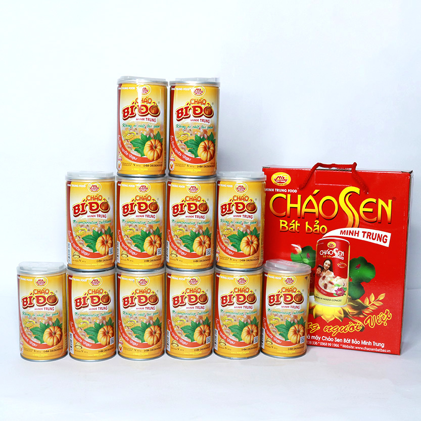 Cháo Bí Đỏ Minh Trung thùng 24 lon