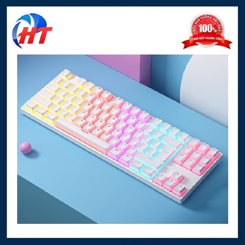 Bàn phím cơ ZIFRIEND KA802T sử dụng Blue Switch thiết kế mini nhỏ gọn chỉ 87 phím với keycap pudding xuyên led cực đẹp - HT - HÀNG CHÍNH HÃNG