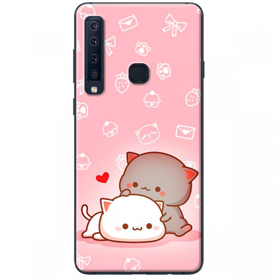 Ốp lưng dành cho Samsung A9 2018 Mèo mập nền hồng