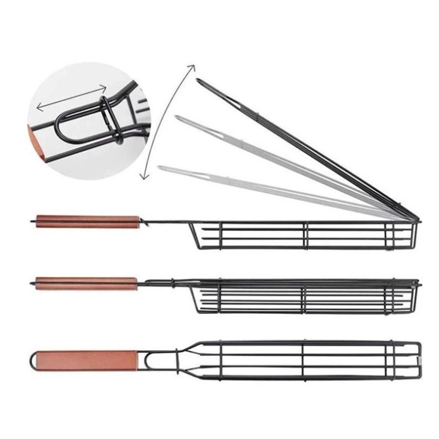 Bộ 4 dụng cụ Grill Baskets Làm Đồ Nướng BBQ phong cách Mỹ Easy Kebab