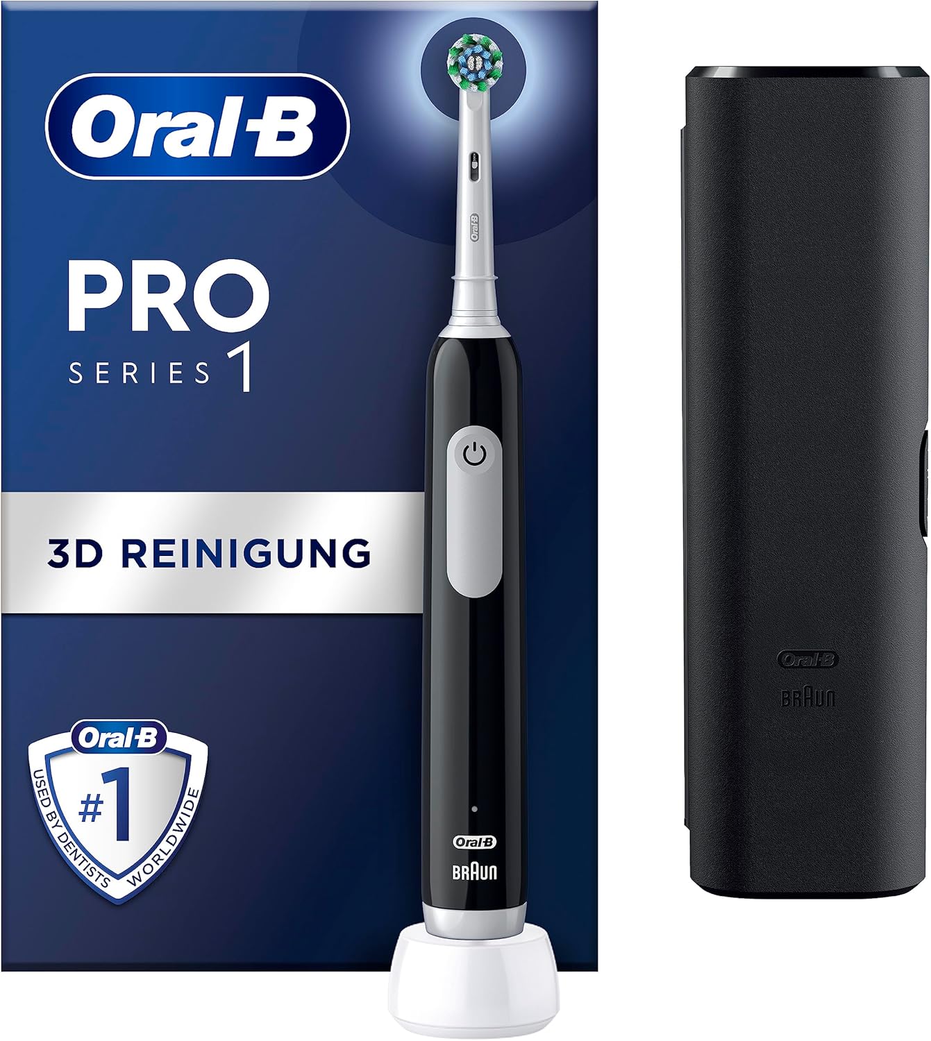 Bàn chải đánh răng điện Oral-B Pro Series 1 Màu Đen kèm hộp Hàng Chính Hãng