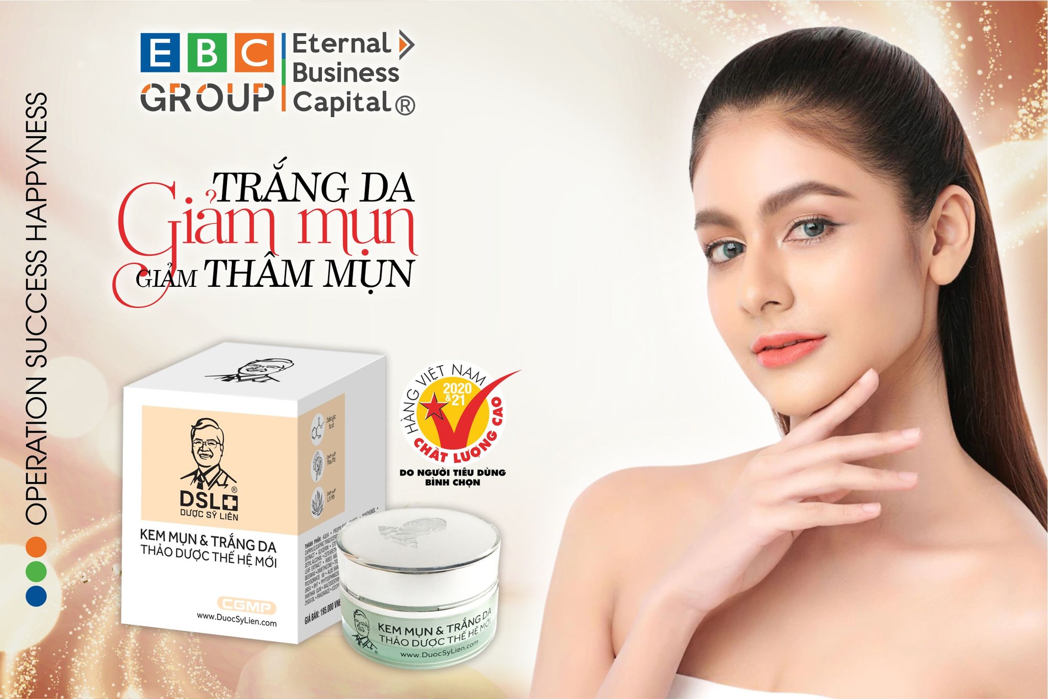 Kem mụn & trắng da thảo dược thế hệ mới (12g), giảm mụn, giảm thâm, nhanh lành sẹo, dưỡng da- Dược Sĩ Liên