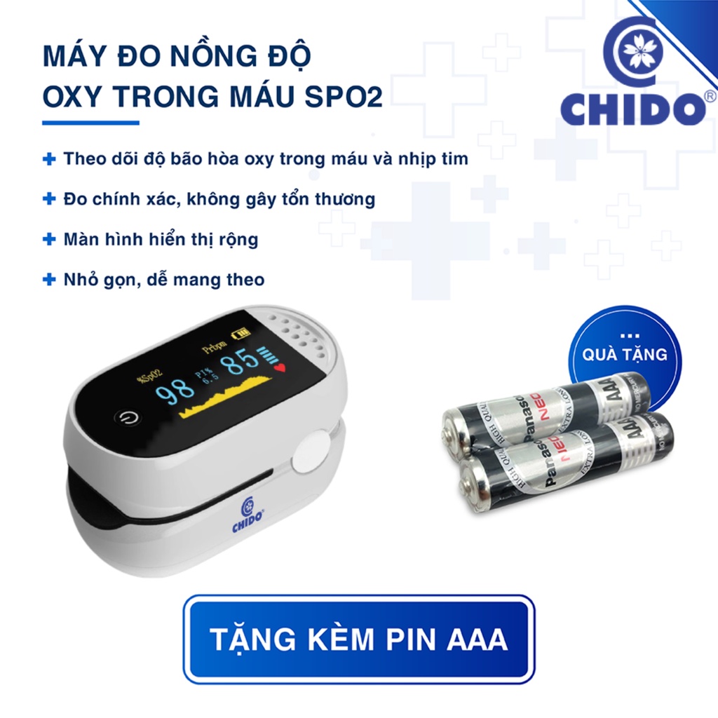 Máy Đo Nồng Độ 0xy Máu Sp02 CHIDO C101B1 Nhật Bản