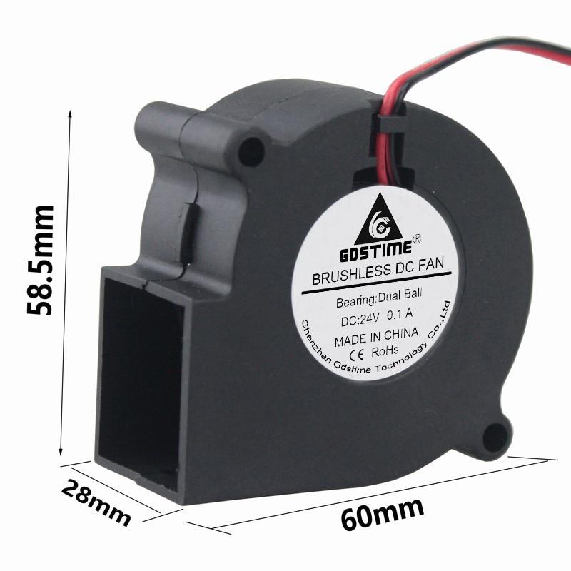 1 Pieces Gdstime 14V Ball Bearing Blower Fan 60mm x 18mm Turbo DC Cooling Fan 60x18mm 6018 exhaust fan centrifugal blower 14V