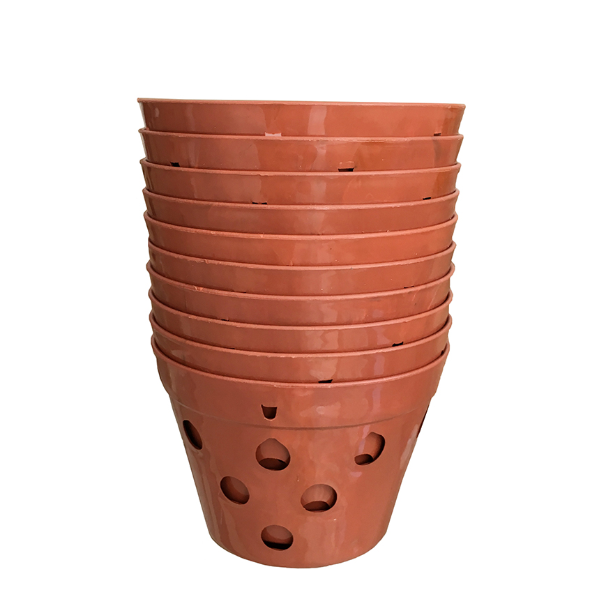 Bộ 10 chậu lan giả đất nung đường kính 17cm