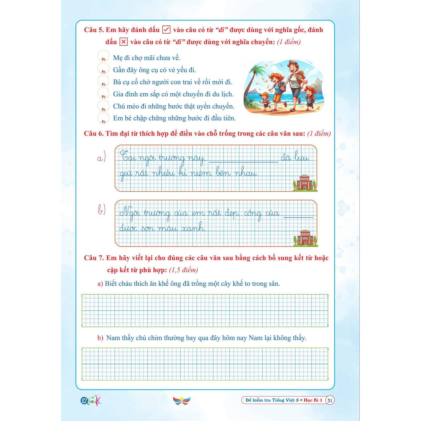 Đề Kiểm Tra Tiếng Việt 5 - Tập 1 - Cánh Diều - Bản Quyền