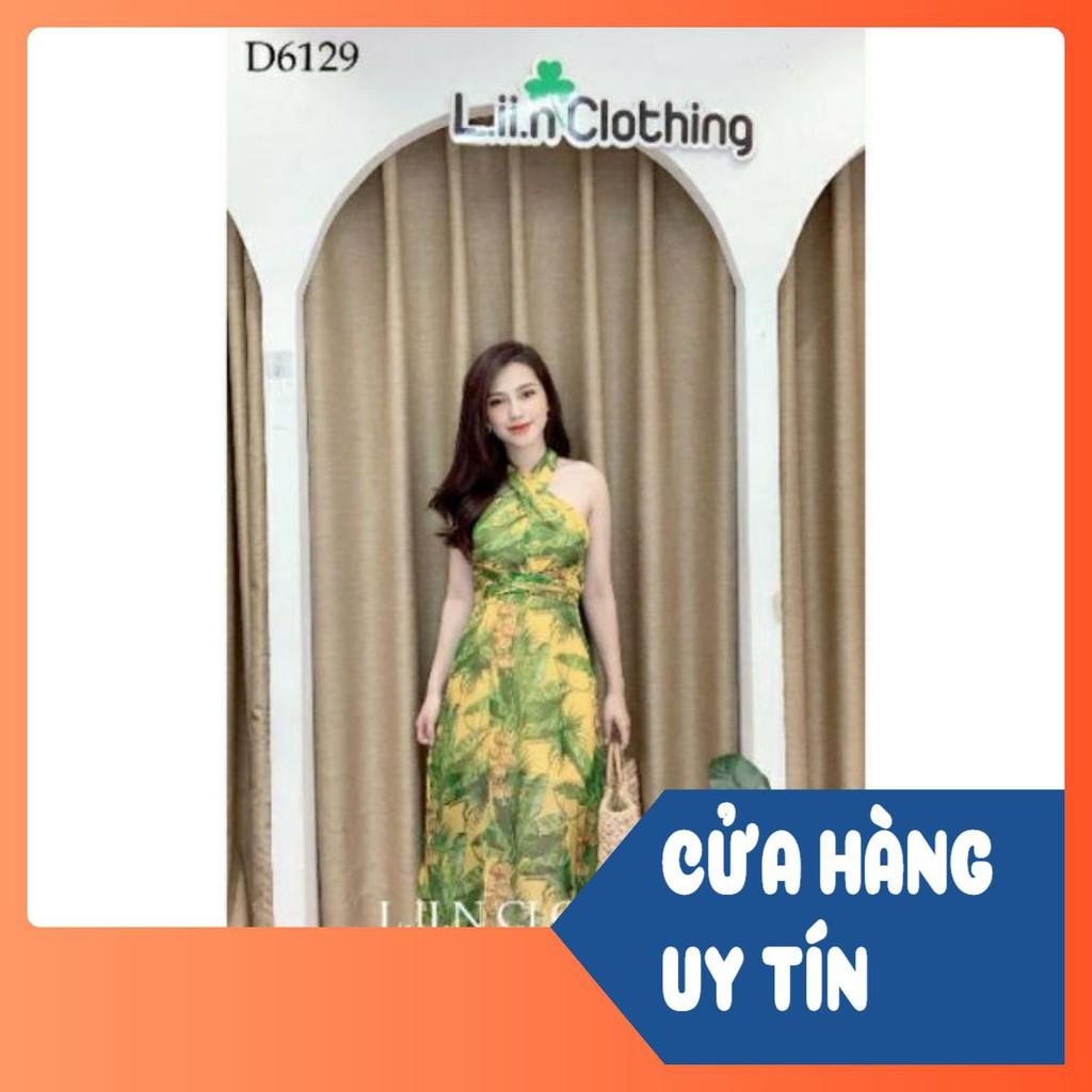 BÁN SỈ VÁY YẾM MAXI XANH VÀNG