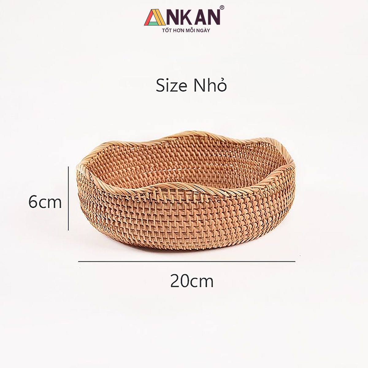 Rổ Đựng Trái Cây, Đồ Khô Chất Liệu Mây Tre Đan Thủ Công, Giỏ Đựng Đồ Decor Nhà Ăn, Phòng Khách