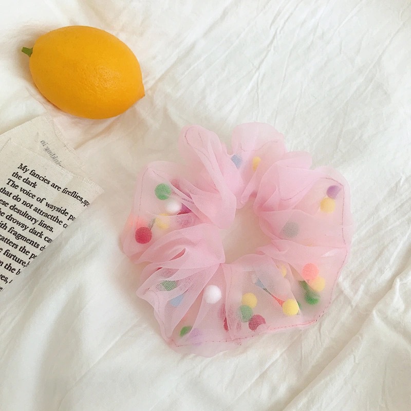 Sét 2 dây buộc tóc voan mầu ngẫu nhiên