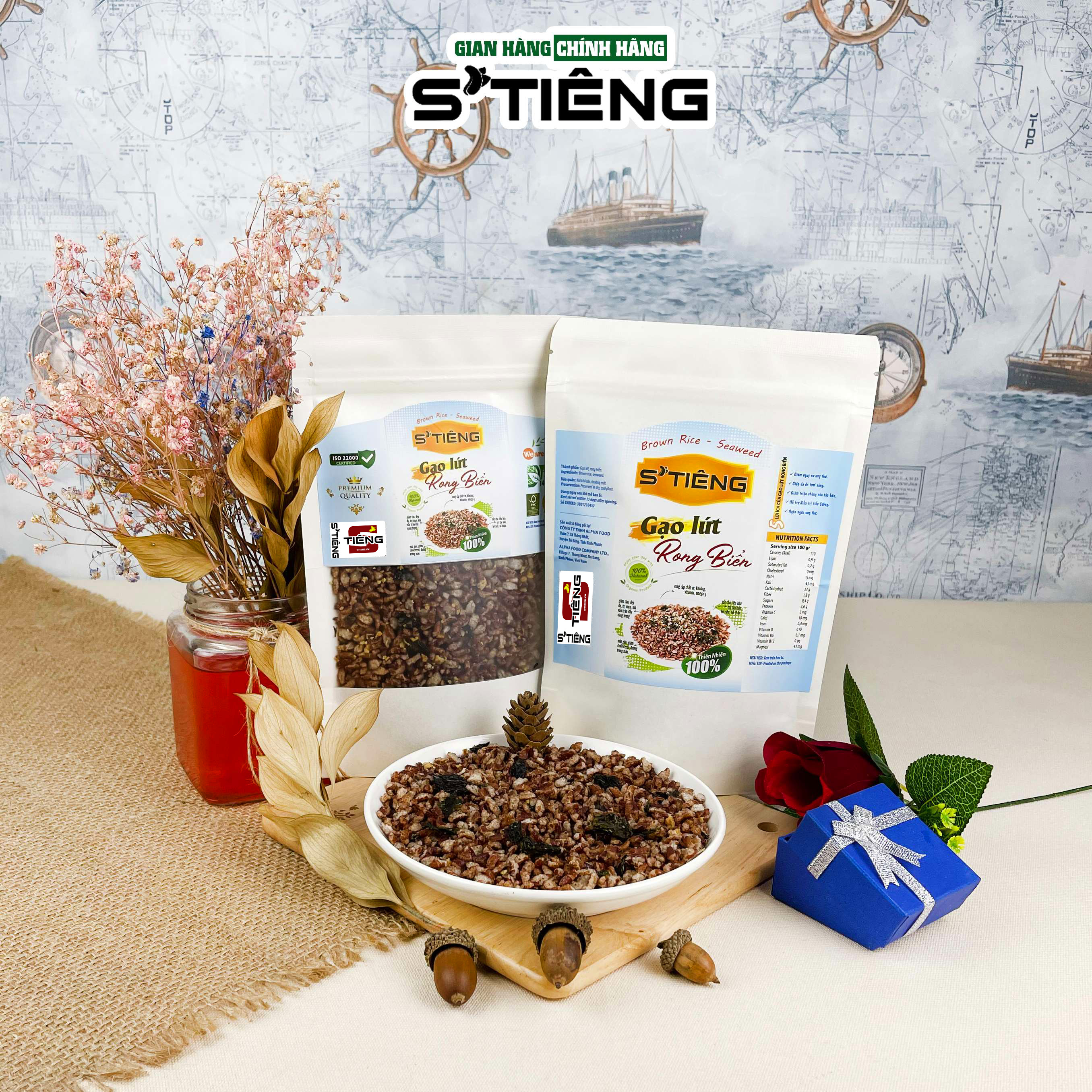 Gạo Lứt Mix Rong Biển Giòn Ngon Ăn Kiêng Giảm Cân S'TIÊNG