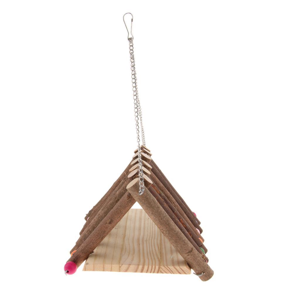 Hamster Swing Wooden Toy Hammock Small Animal Platform Animal Cage Toy