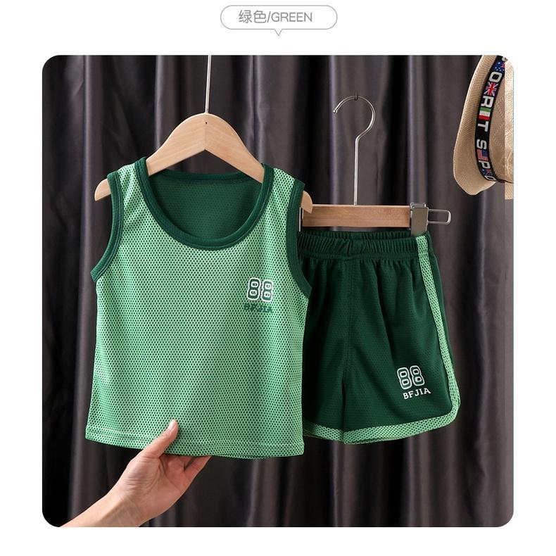 Bộ ba lỗ thể thao cotton thun lạnh cho bé trai, mát rượi, siêu thấm mồ hôi