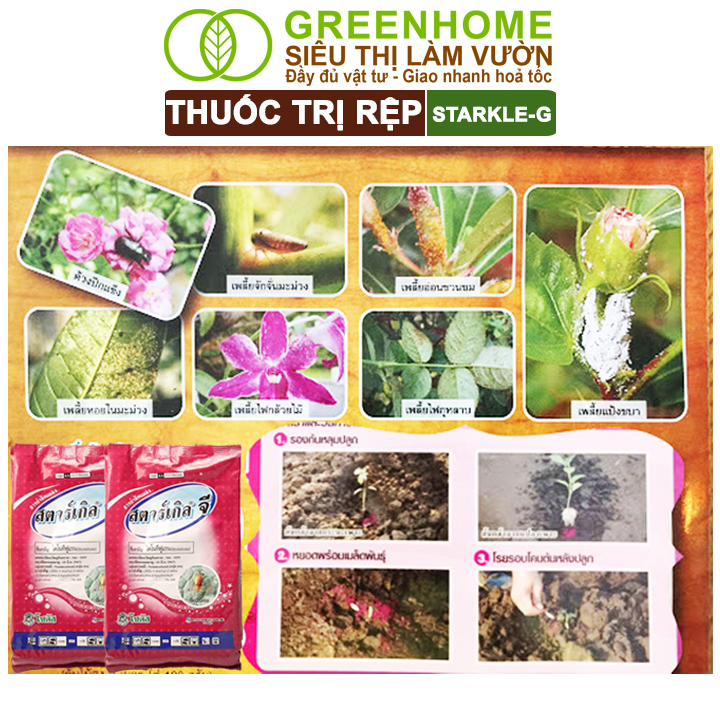 Thuốc Tím Trị Rệp Greenhome, Starkle-G, Bao 50gr, Lưu Dẫn, An Toàn, Hiệu Quả, Dùng Cho Sen Đá, Xương Rồng, Hoa hồng