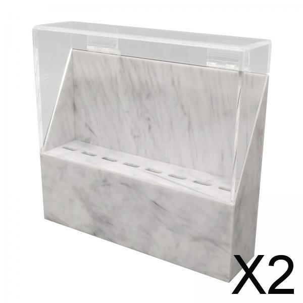 2xEyelash Extension Storage Box Tweezers Organizer Case Stand Holder White