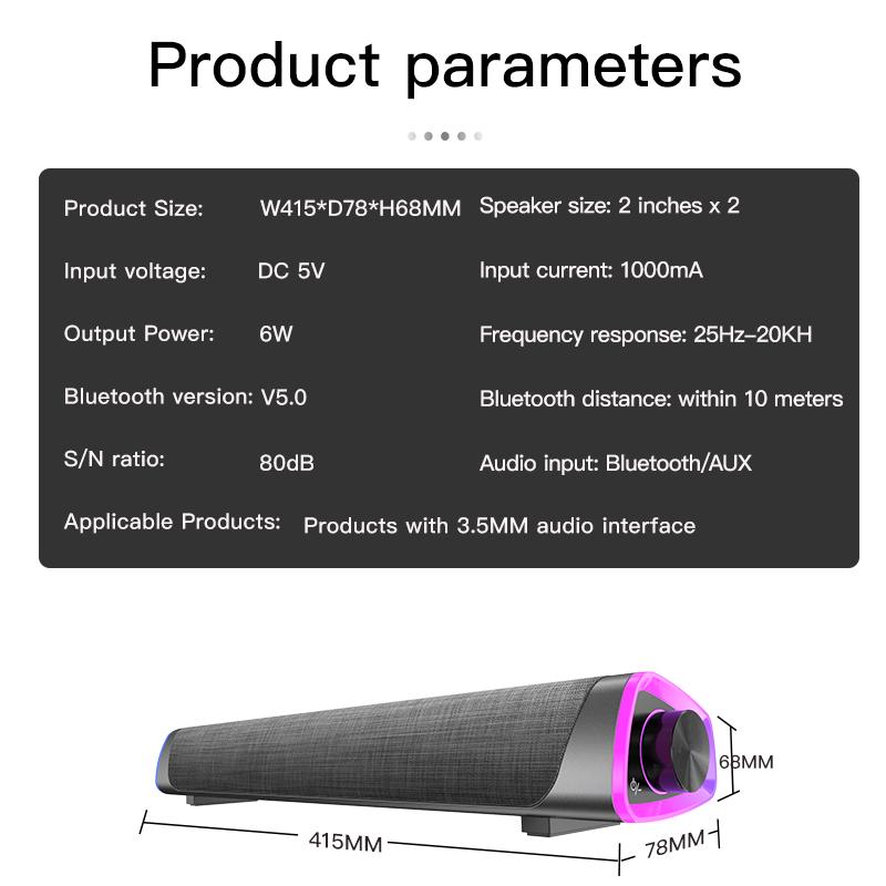 TG648 Caixa De Som Loa Bluetooth Không Dây Ngoài Trời Chống Nước Di Động Đi Móc Âm Thanh Mini TWS Loa Siêu Trầm Loại-C Cổng TF/FM Color: Army Green