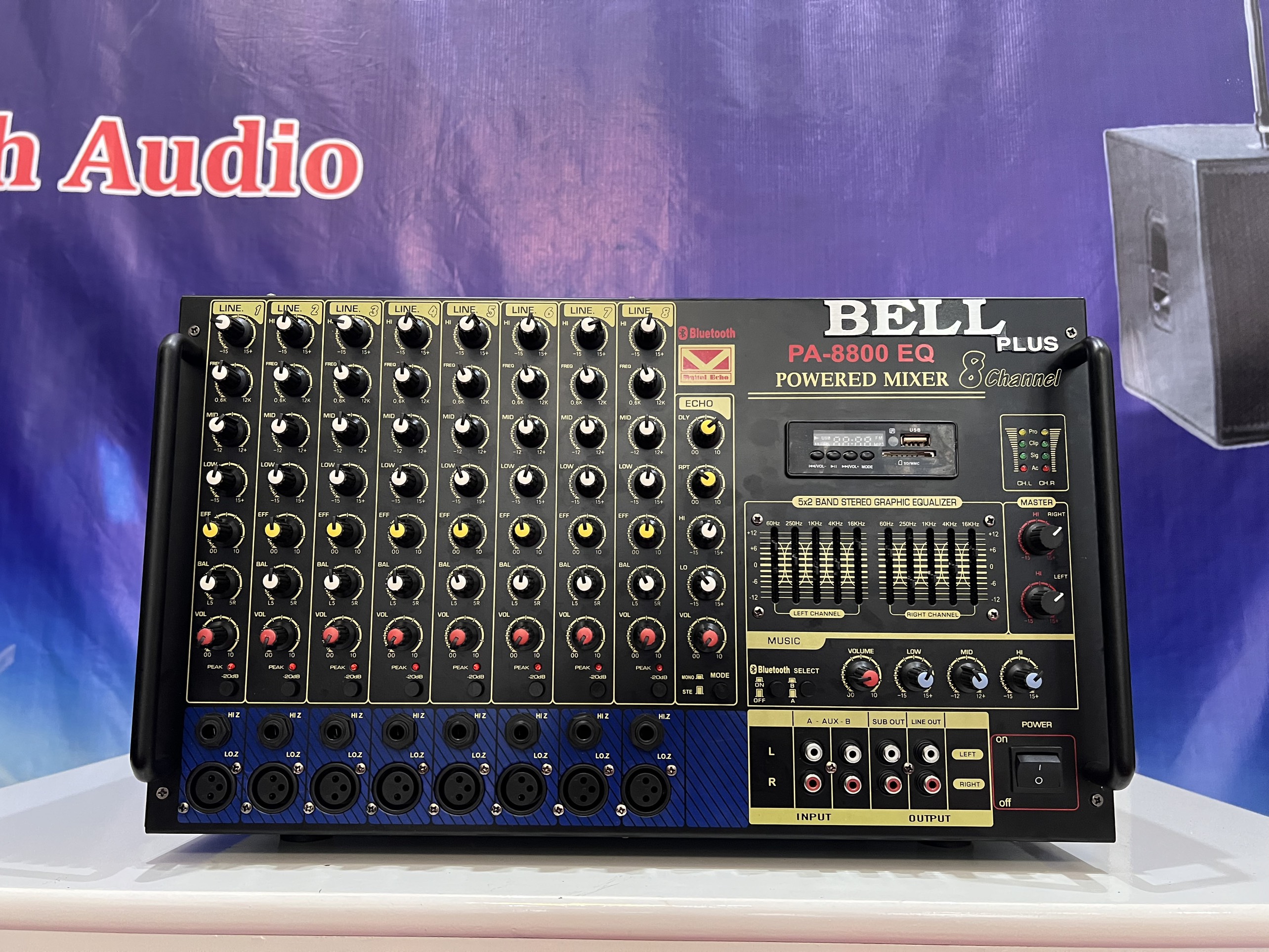 Âmpli công suất lớn 16 sò lớn PA - 8800EQ. BellPlus