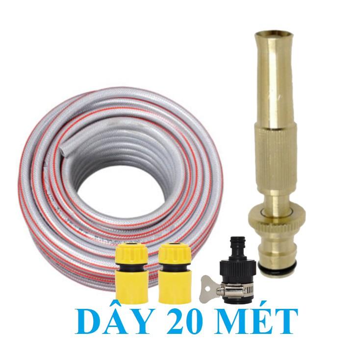 Bộ dây vòi xịt ️bơm nước phun sương️ , tăng áp 3 lần, loại 20m 206587 cút sập, nối đen