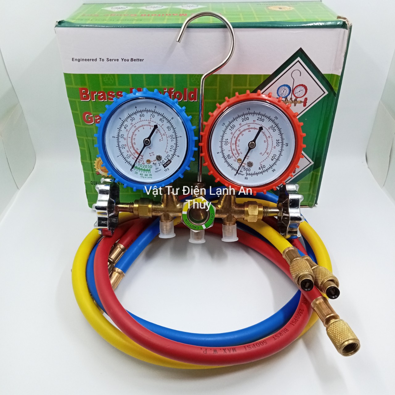 Đồng hồ đôi đo áp suất gas máy lạnh  - đồng hồ đôi nạp gas máy lạnh điều hòa - đồng hồ nạp gas đôi