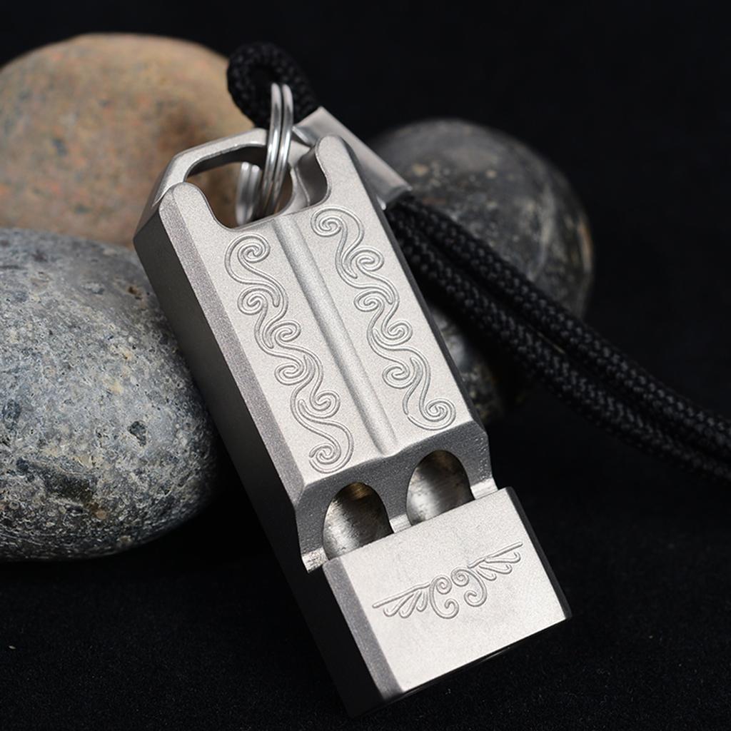 Titanium Safety Whistle, Outdoor Loud Emergency Whistles with Lanyard for Camping Hiking Sports Training Kayaking Survival