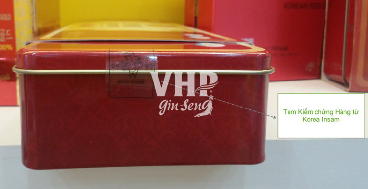 Nhận diện tem trên hộp viên hồng sâm đông trùng linh chi nhung hươu Daedong Korean ginseng