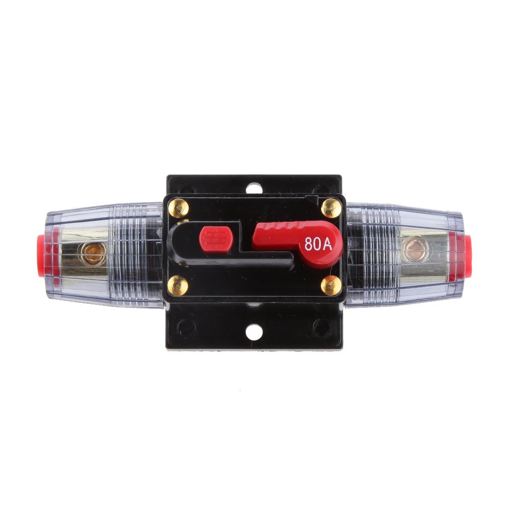 12V-24V Inline Auto Circuit Breaker 80A Manual Reset  Audio Fuse