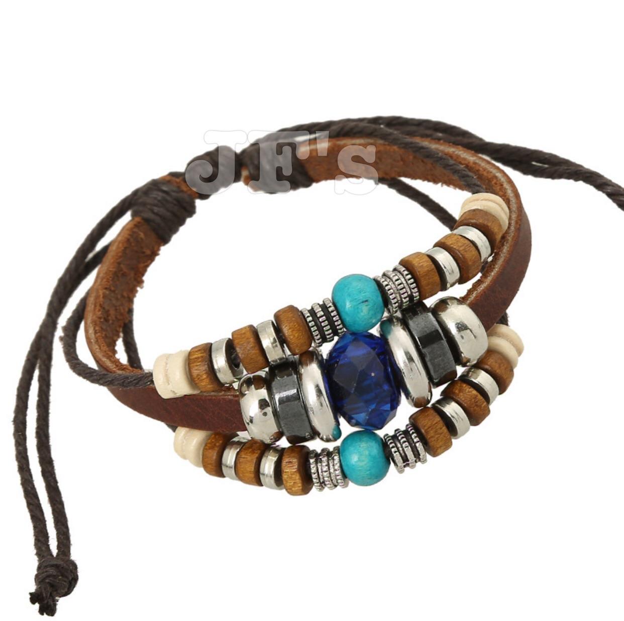 Vòng đeo tay da nhiều lớp, vòng tay thời trang bohemian