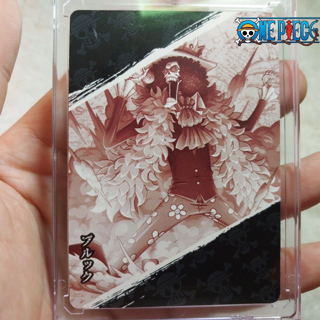 Brook OP01 SR09 Thẻ OnePiece nhạc sĩ xương băng mũ rơm Anime One Piece hiệu ứng phản quang 1459 NF4 1-24