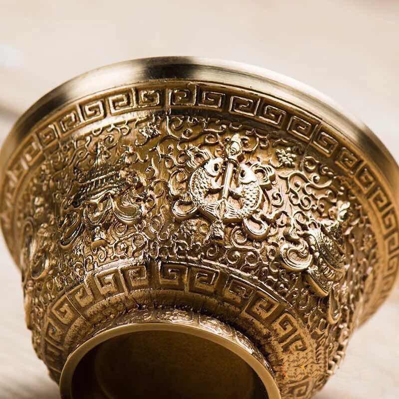 Chén Cúng 8 Cát Tường không chân đồng - BH162