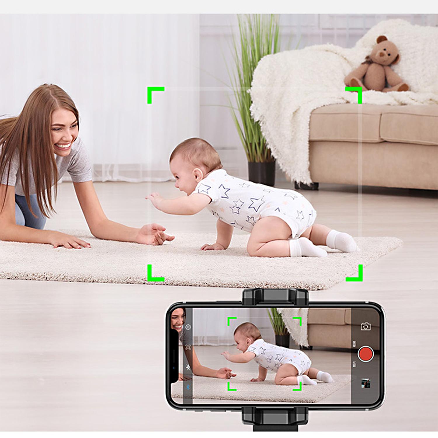 360 Degree Rotation Selfie Stick Auto Face Object Tracking Smart Shooting Phone Camera Holder Replacement for iPhone and