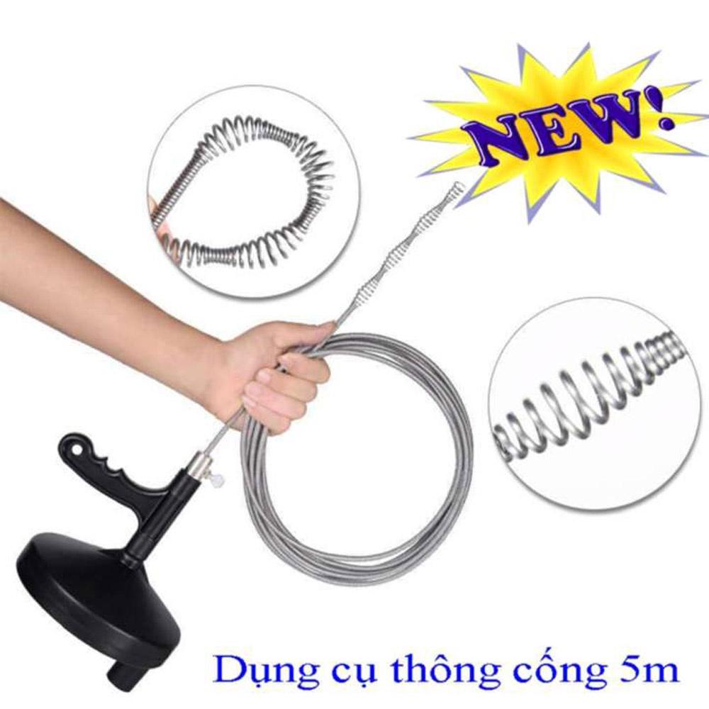 Dụng cụ thông cống áp suất cao, Cây thông tắc cống,Dụng Cụ Thông Cống Dây Dài 5m