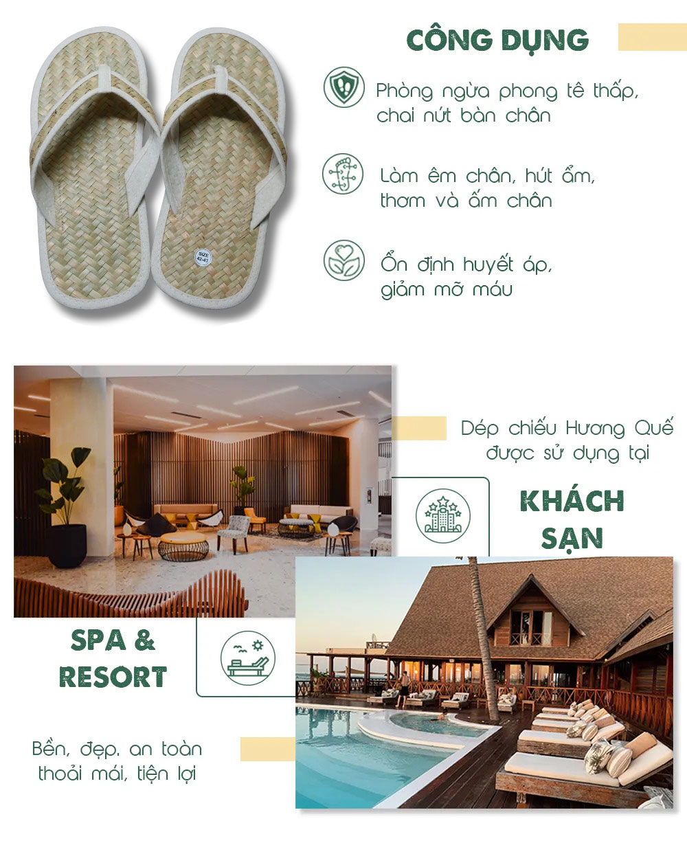 Dép cỏ bàng viền trắng Hương Quế – DCQ-99