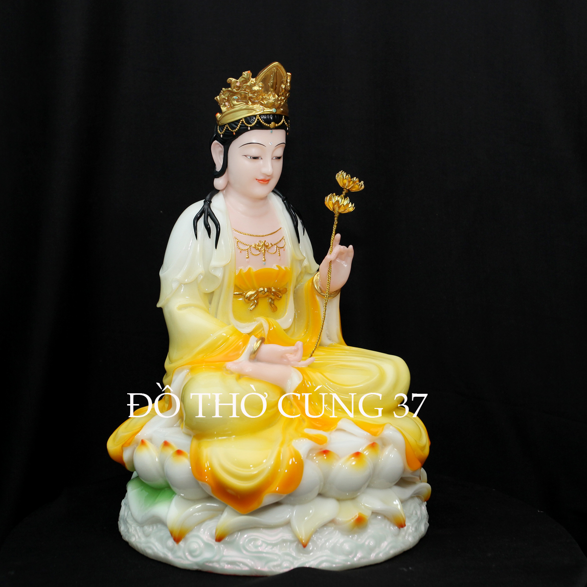 [ CAO 30 CM  ] Tượng Đại Thế Chí  Bồ Tát Áo Vàng [ Bột đá cao cấp ]