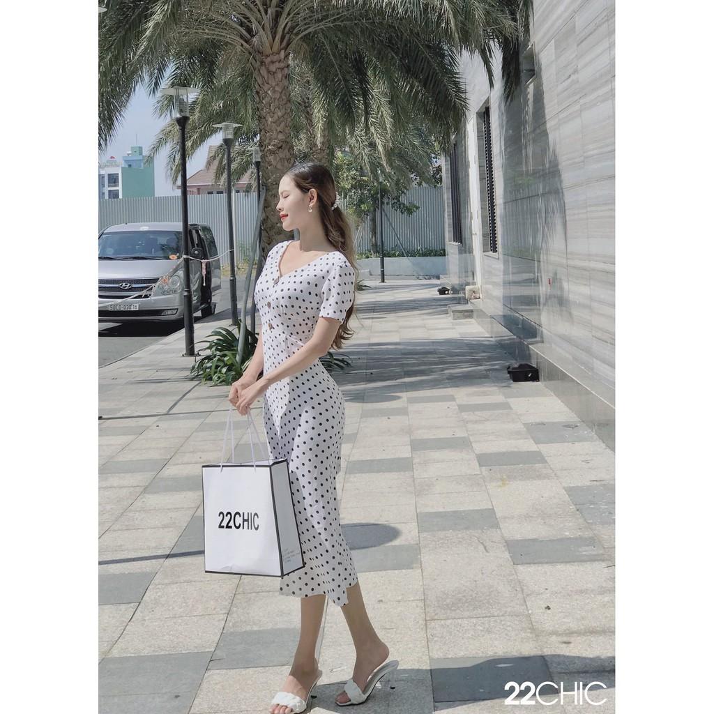 Váy chấm bi chiết eo tôn dáng Yoona Dress - 22CHIC