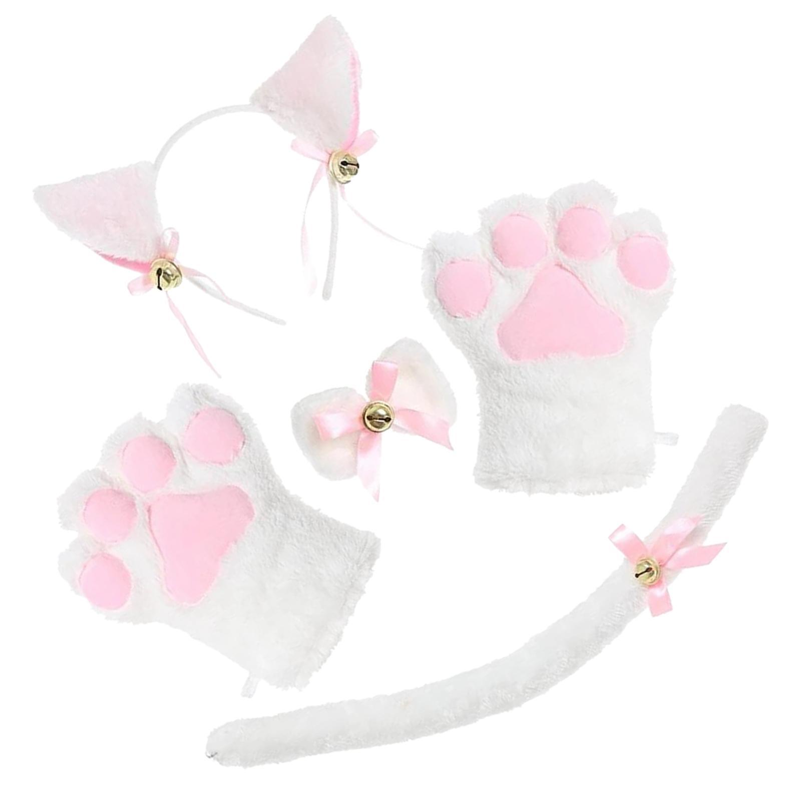 Anime Cat Costume Cosplay Headband Headwear Animal Plush Gifts Dress up