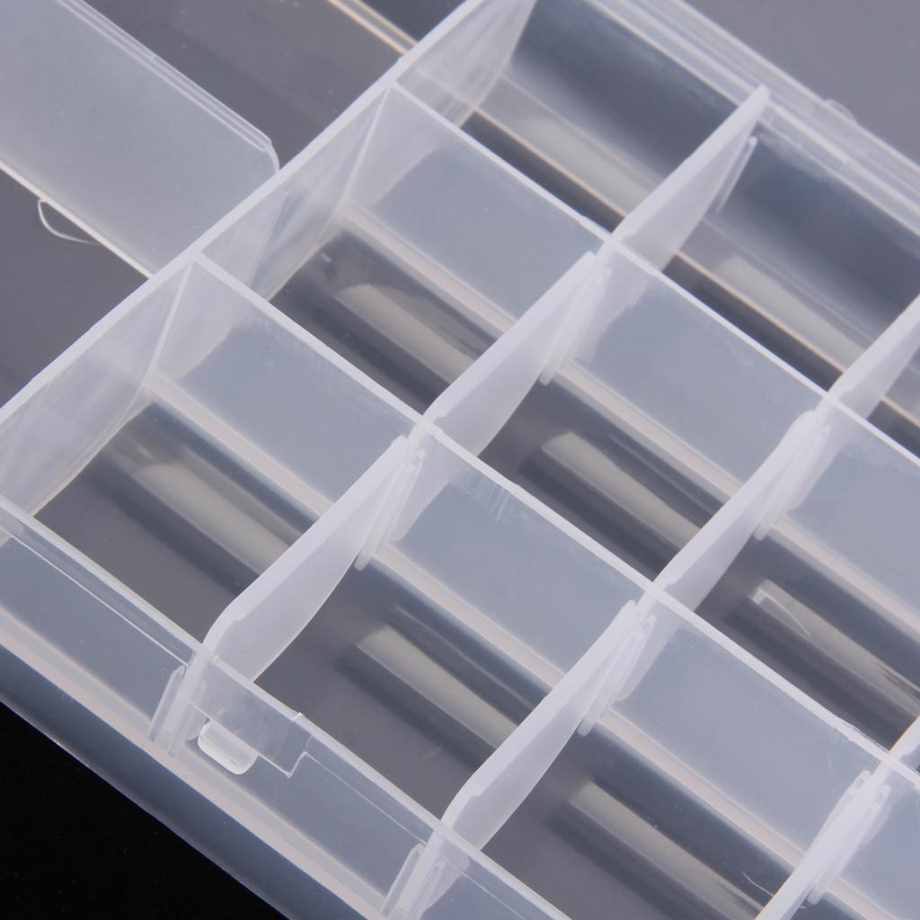 Clear Plastic Adjustable Fishing Lure Baits Tackle Tool Storage Box Case