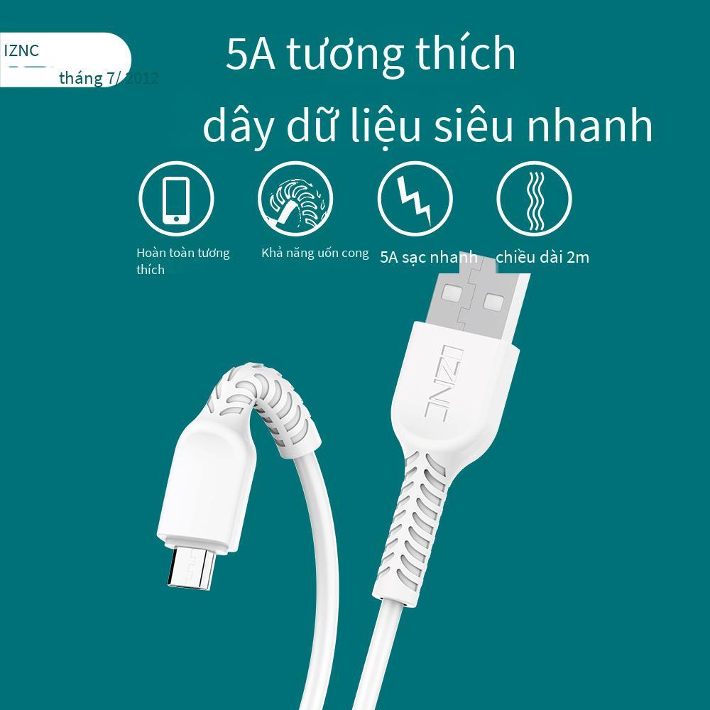Cáp dữ liệu C6 kiểu mới nhất Cáp sạc điện thoại di động Cáp nối dài 2 mét 5A Cáp sạc nhanh Cáp USB dây nguồn có bao bì