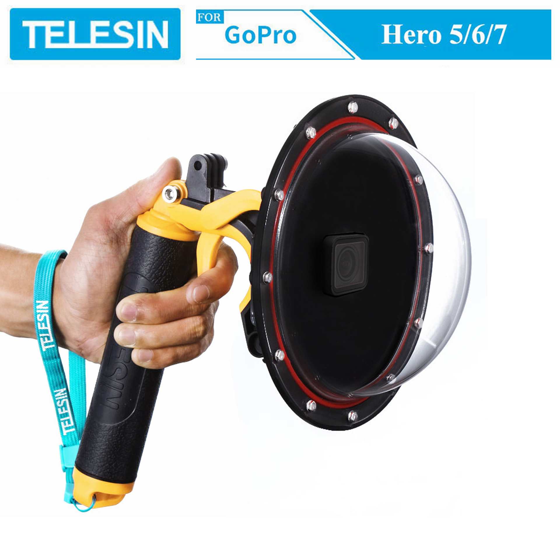 Dome port TELESIN cho GoPro Hero 5, GoPro Hero 6, GoPro Hero 7, GoPro new Hero 2018