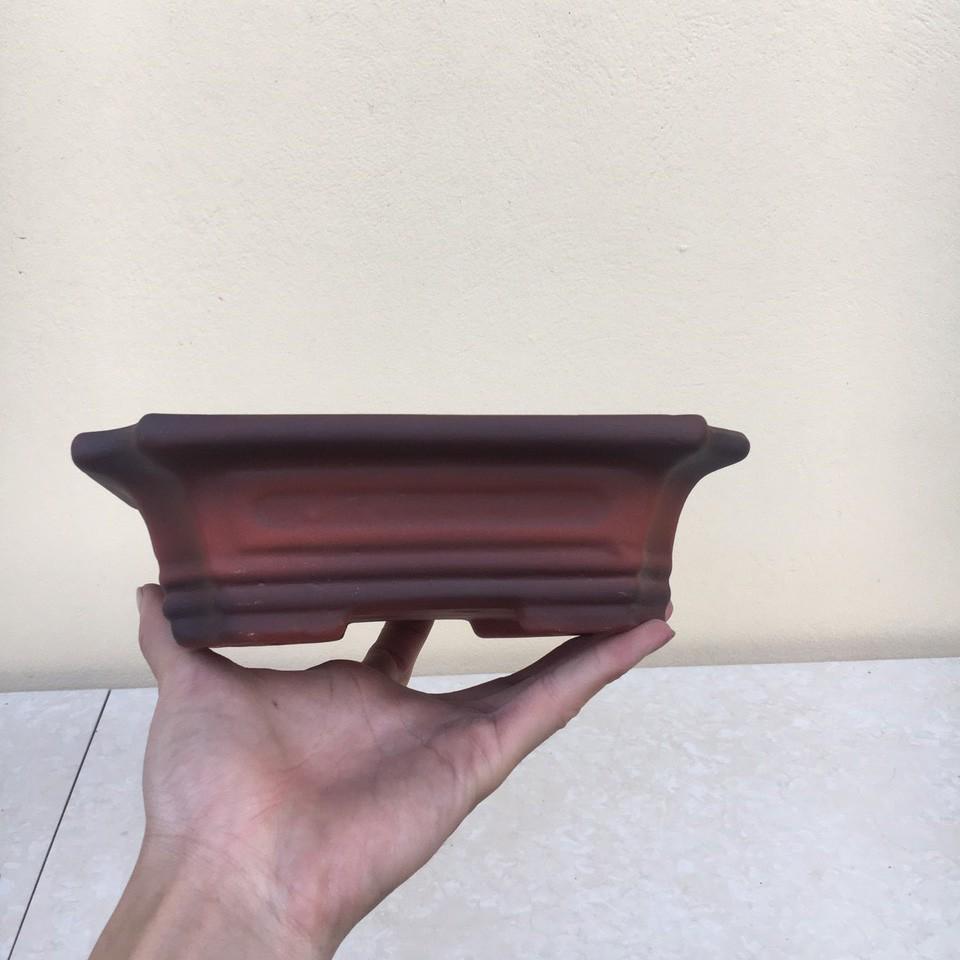 Chậu bonsai Chữ nhật mini đất nung gốm Bát tràng 1 size BM-70