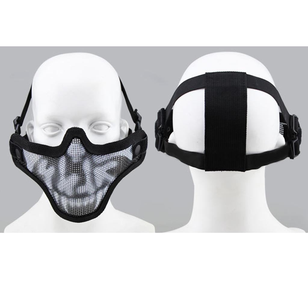 Hunting Adjustable Steel Half Face Mesh Mask, with Stable Back Strap