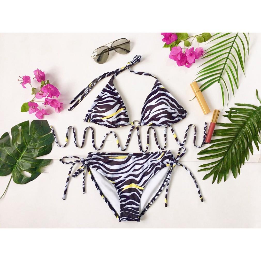 Bikini, Đồ Bơi Đi Biển Hai Mảnh Set 3 Món Tam Giác Secxy KG118 O