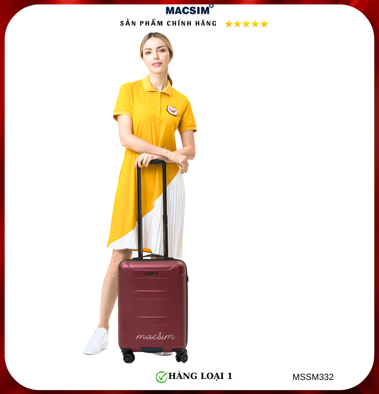 Vali cao cấp Macsim Smooire MSSM332 cỡ 24 inch màu đỏ - Hàng loại 1