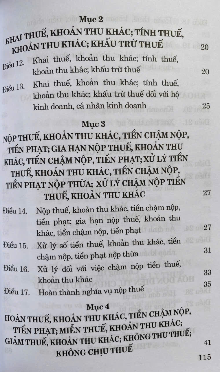 Luật Quản Lý Thuế Năm 2025