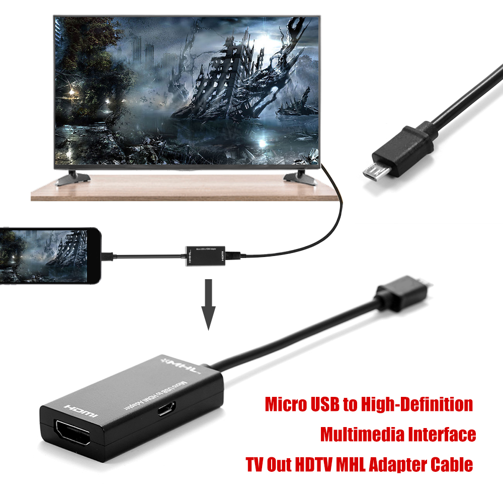 Cáp chuyển đổi Micro USB liên kết độ nét cao Tương thích với Android