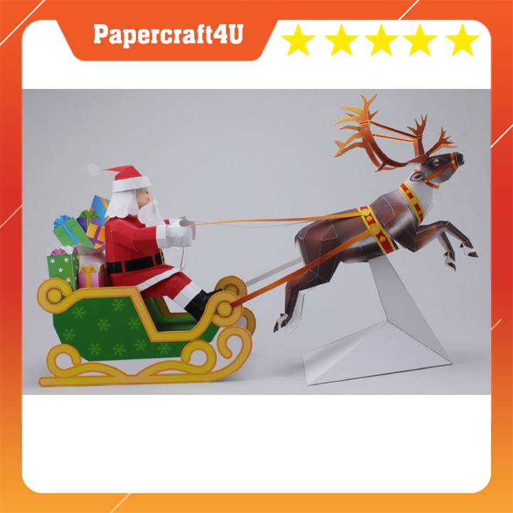 Mô hình giấy 3D Giáng sinh Ông già Noen Santa Claus Set mini