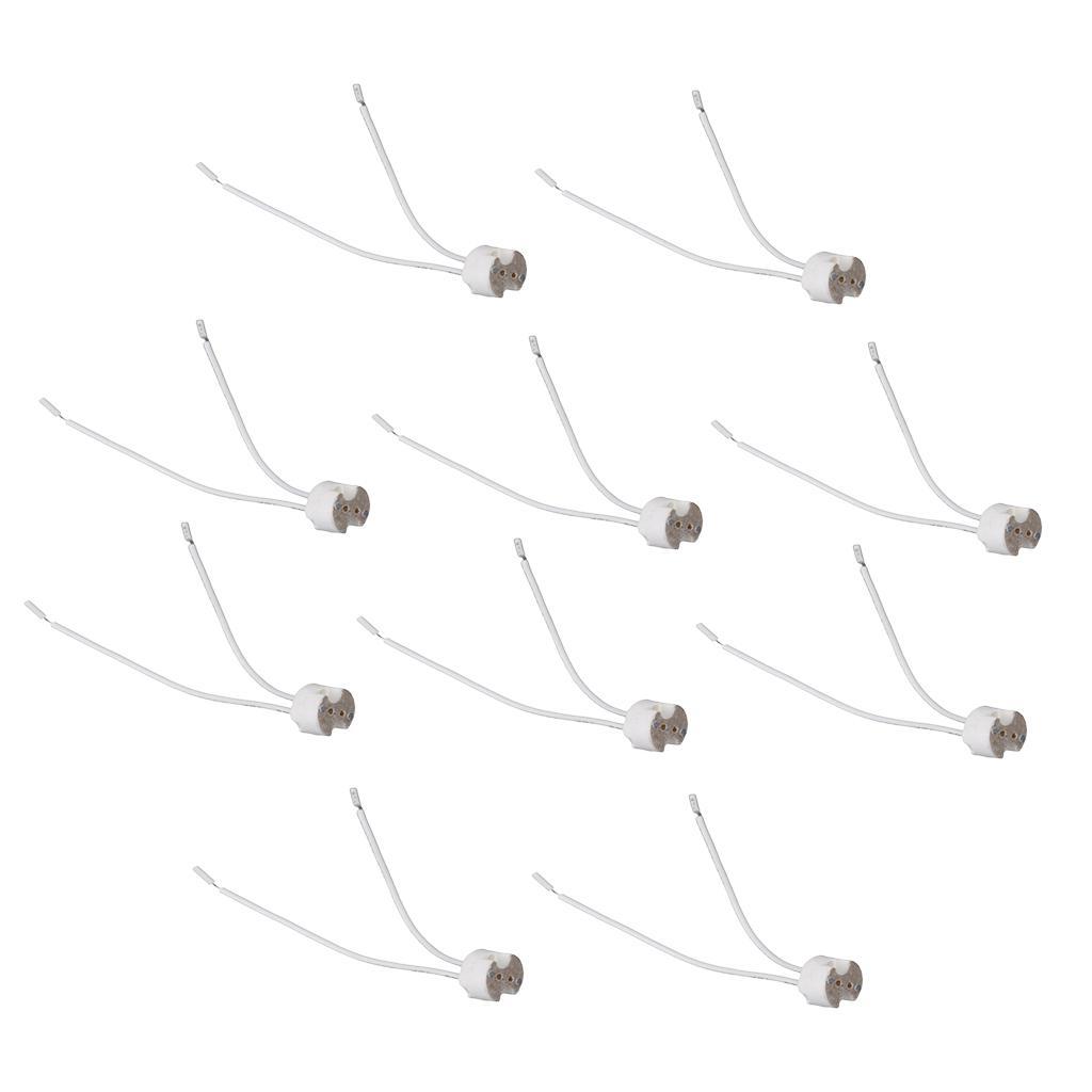 10pcs Lamp Base Holder Adaptors 4 Inch Wire Connector For MR16 G4 Light Bulb