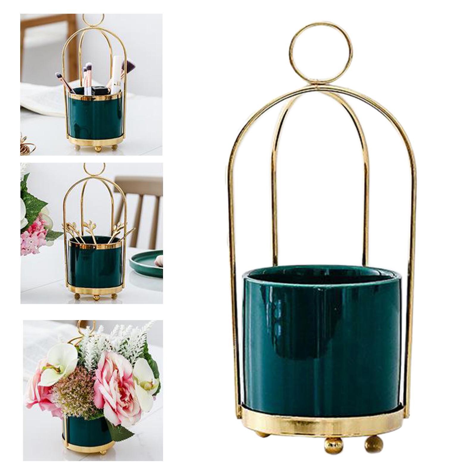 2x Flower Plant Vases Pot Planters Hanging Ceramic Storage Jar Container